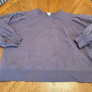 A New Day Purple crew neck sweatshirt with puffy sleeves size 2XL